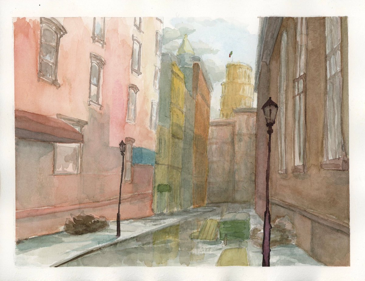 mrdrapak's tweet photo. Andrew Santiago, watercolour on paper, Fall 2021. Visual Arts 10 at Citadel High. https://t.co/nyRwAzu6jd