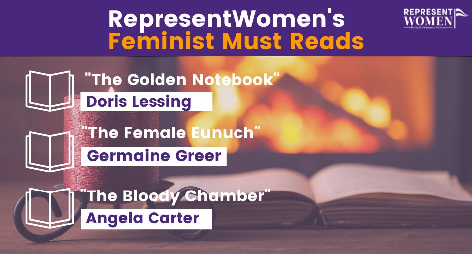 RepresentWomen's tweet photo. ☕Grab your hot cocoa, and get ready for the holidays with our #FeministMustReads for the week!🤶
Featuring feminist and women's lib works by icons, #DorrisLessing
and #GermaineGreer, & feminist retellings of classic fairytales by #AngelaCarter
#FeministLiterature #MustReads https://t.co/rHhVjPtHOX