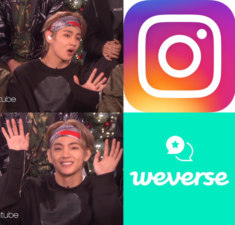 Luki_Charms's tweet photo. Tae running back to weverse because instagram is too scary 😂💜@BTS_twt #KimTaehyung #TAEHYUNG https://t.co/zgNNWq3blq