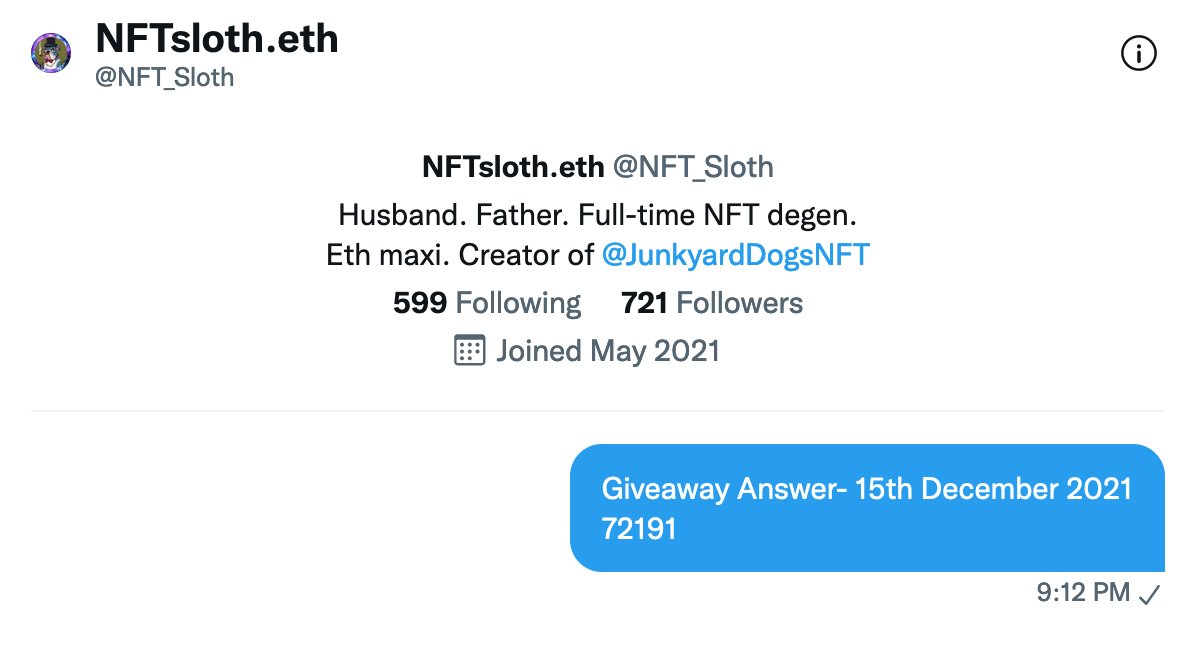 JunkyardDogsNFT's tweet photo. DING DING DING! We have a winner!  Congratulations @tossedham ! DM your Eth address and we'll send your prize.

Thanks everyone for playing!

If we get 100 likes on this, we'll do it again tomorrow.  #NFTCommunity #feelingfestive #NFTgiveways #NFTGame https://t.co/GLtCEf1N9D