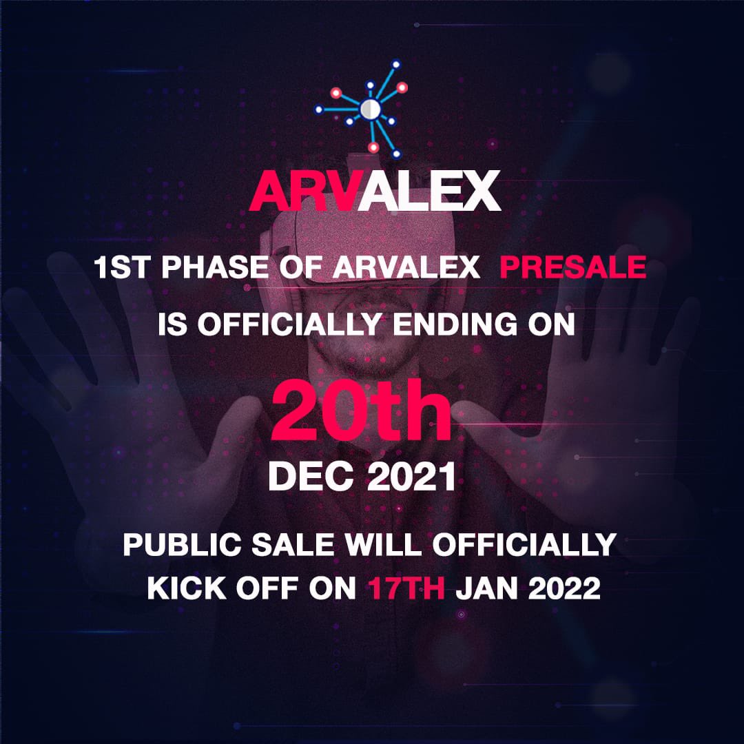 robert_bezjak's tweet photo. 1st phase of Arvalex presale is officially ending on 20th Dec. 2021

Public sale will officially commence on 17th Jan. 2022 🚀🚀
#arvalex 
#AVRL 
#Airdrop https://t.co/EU4mqlz5Bl