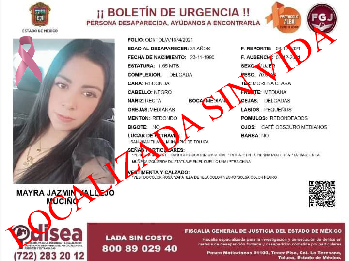 QuePocaMadre_Mx's tweet photo. Lamentable noticia, después de hacer pública su desaparición el pasado 02 de diciembre, fue hallada el cuerpo de Mayra Jazmín Vallejo Muciño en el municipio de #Mexicalzingo #Edomex #Toluca https://t.co/wQ8tPgr7y3