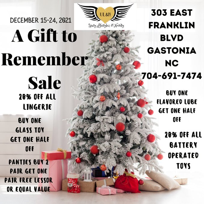 Come get a gift that keeps giving! #giftideas #BlackOwnedBusiness #BlackOwnedBusinesses #GastoniaNC #CharlotteNC<a href="/tag/giftideas"class="tags">#giftideas</a><a href="/tag/lingerie"class="tags"><span>#lingerie</span></a><a href="/tag/toys"class="tags"><span>#toys</span></a><a href="/tag/charlottenc"class="tags"><span>#charlottenc</span></a><a href="/tag/sales"class="tags"><span>#sales</span></a><a href="/tag/blackownedbusiness"class="tags"><span>#blackownedbusiness</span></a>