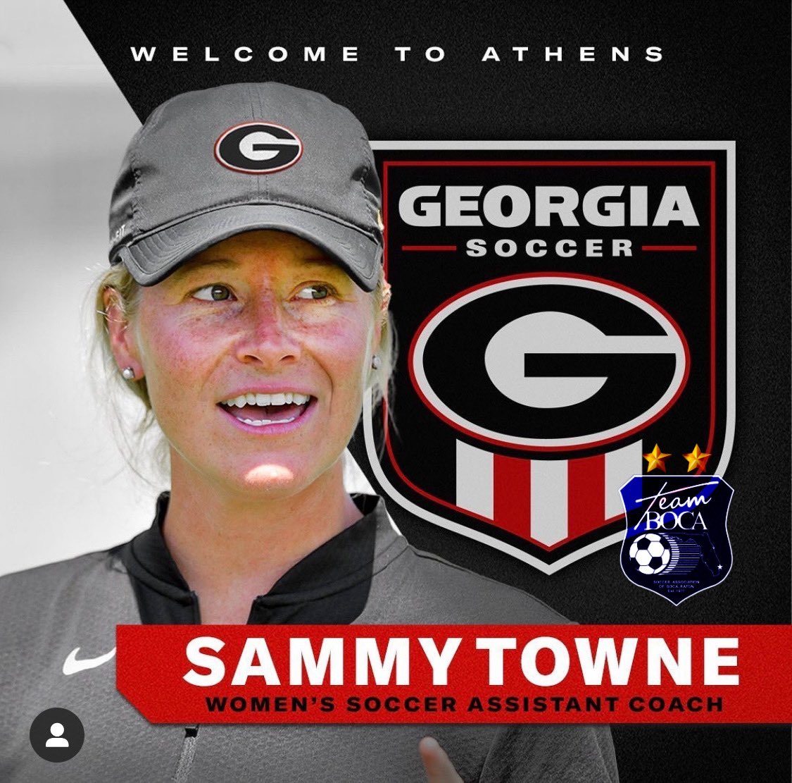 Congratulations to Team Boca alum, Sammy Towne for joining the coaching staff at the University of Georgia. @FYSASoccer @GotSoccer @CityBocaRaton