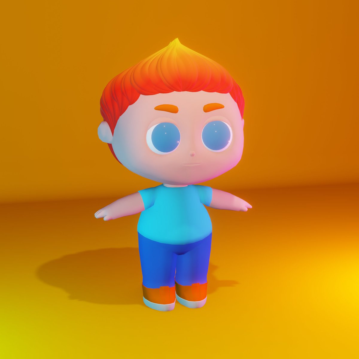 JellyGodGame's tweet photo. Last preview render for a wee bit, OG Jelly God player character in the new style ❤️🧡💙

#indiegame #indiedeveloper #indiedev #UnrealEngine #Blender3d https://t.co/pT5ApEQfqX