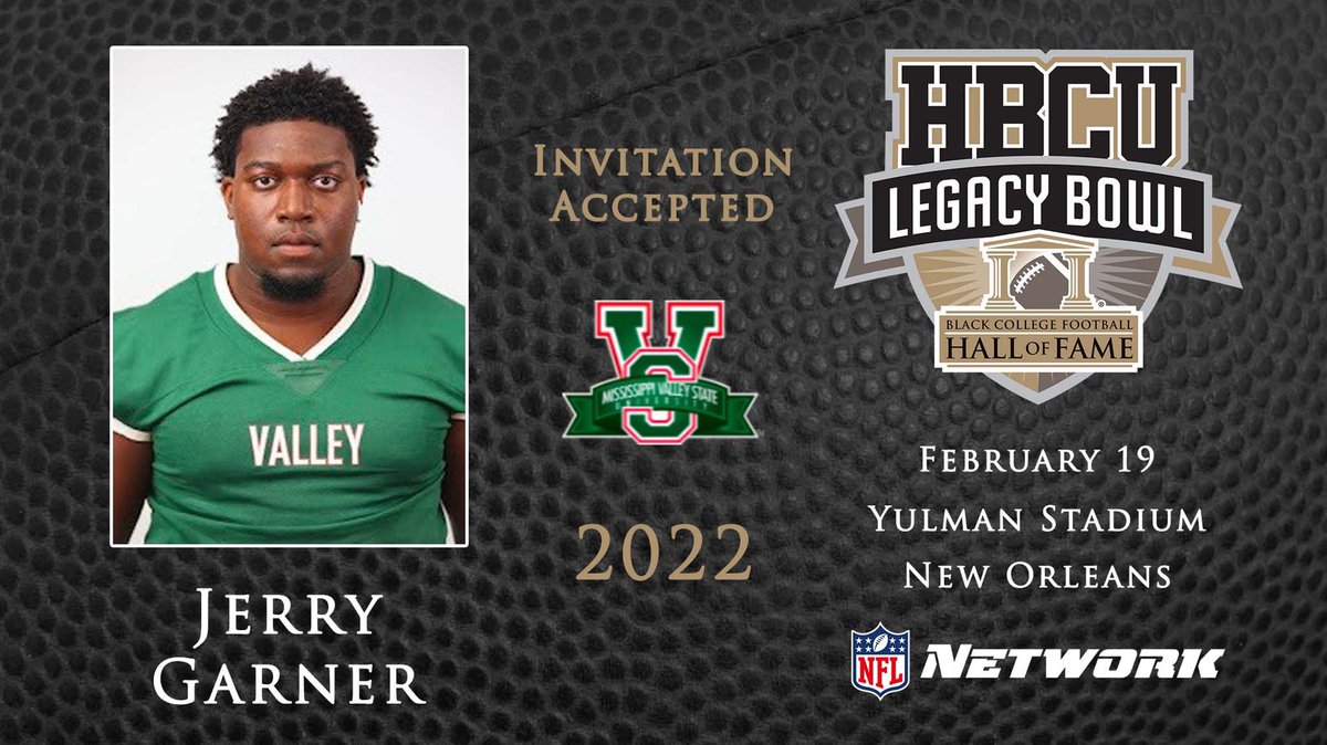 HBCULegacyBowl's tweet photo. We're proud to announce that @MSValleyFB LB JERRY GARNER  (@Jerrygarner48) has been selected for the @HBCULegacyBowl! ✊🏿

https://t.co/dsHhTfbQ95

@nflnetwork @NFL @BCFHOF https://t.co/JoFymsTXQv