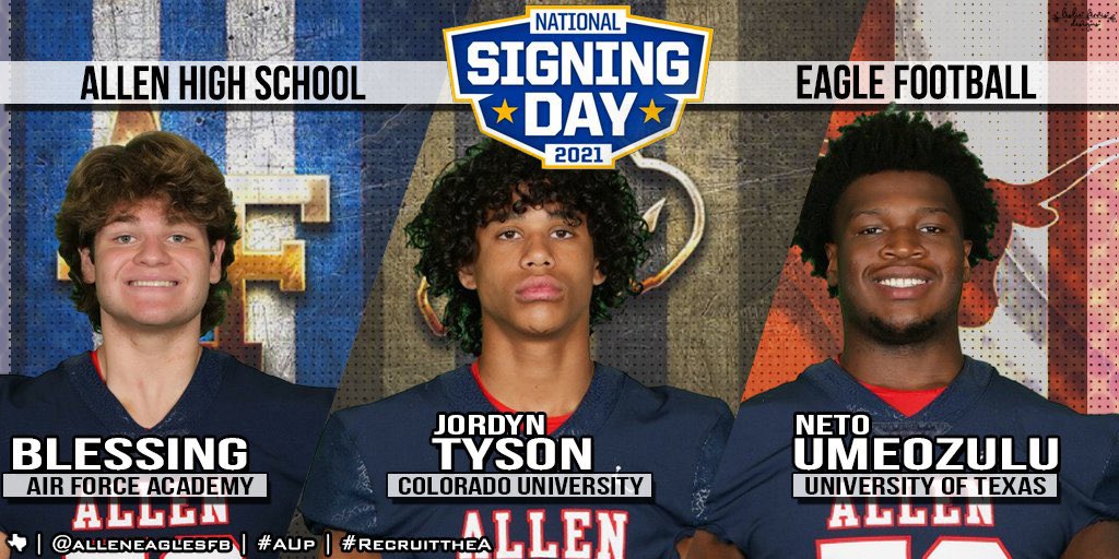 alleneaglesfb's tweet image. Proud to announce our Allen High School Early Signing Day Class of ‘22. These young men excel on and off the field and cant wait to see what they accomplish in life. Excited to ink the rest of our ‘22 class come February. #AllenProud #NSD22 #RecruitTheA