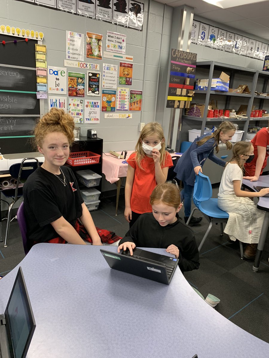 sara_freeman's tweet photo. My Y6 kids got to show off their video games today to Y3! It was so fun to have all our hard work pay off!! @scratch @microbit_edu #STEMeducation #maplemakers #ssdpride #warriorscreate https://t.co/9WwhXlvX6k