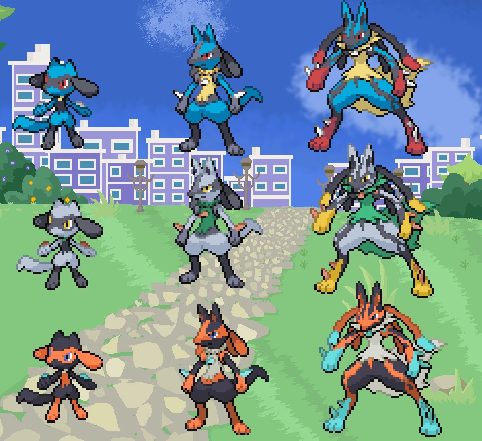 Pokemon on X: Riolu, Lucario and its mega have been reworked, aswell as  their new shiny and shadow sprites. They get Prankster, Steadfast/Mega  Launcher (Lucario) and Infiltrator (HA) they have a