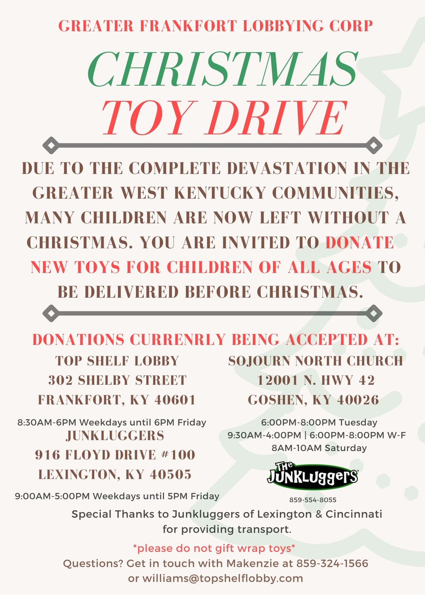 TopShelfLobby's tweet image. Another new drop location!! The amount of support has come from far and wide. HUGE THANK YOU to our friends &amp;amp; partners in the Greater Frankfort Lobbying Corp for making this possible! There's still time to make donations!🎄