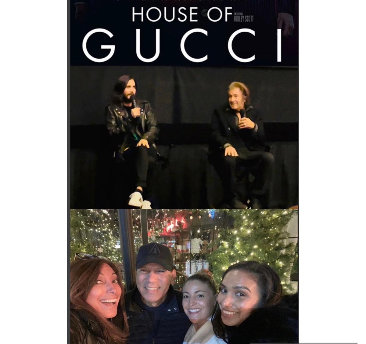 Watching @houseofguccimovie  last night was incredible . Plus to listen to  Al Pacino  and jared Leto <a href="/jaredleto/">JARED LETO</a> was very inspirational! Sharing clips of the Q&amp;A from last night directed by the best Ridley Scott <a href="/ridleyscottcg/">Ridley Scott Associates</a>
