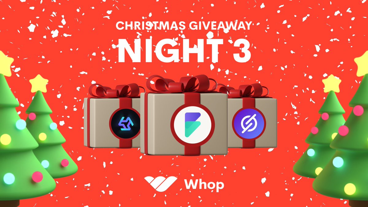 whop's tweet image. Let's keep the holiday spirit high on night three 👇

1 x @stellara_io Renewal Key
1 x @Lumensaio Beta Key
1 x @Flipdai Membership 
1 x FREE AirPods Pro

To enter: simply RT and like this tweet. Giveaway ends in 24 hours. 🎄