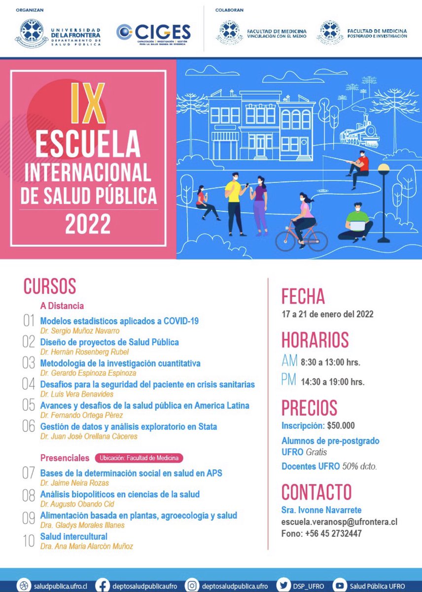 Compartimos información acerca de los cursos de la Escuela Internacional de Salud Pública de la <a href="/UFrontera/">UFRO</a>