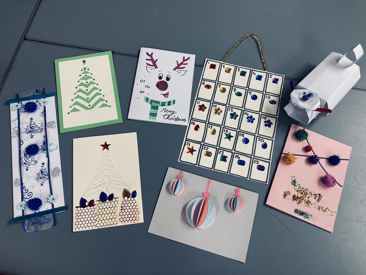 leonakate's tweet photo. A sample of some of the FAB cards made by our Year 8/9 pupils today in @BassalegSchool1 ‘Wednesday Well-being Club’✨ Have a wonderful Christmas all - you deserve it! #WellbeingWednesday https://t.co/h9fAfZzDob