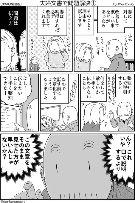 【エッセイ漫画】夫婦文書で問題解決(全2枚) 