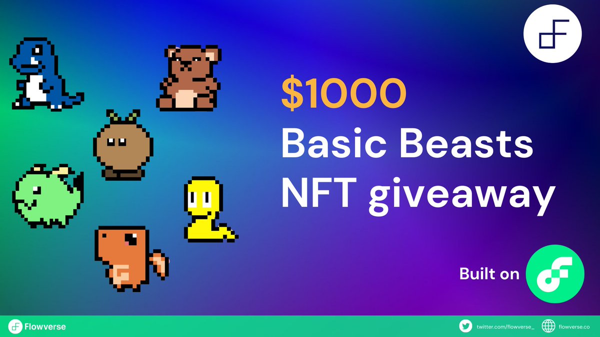 👾 BASIC BEASTS GIVEAWAY 👾

Pokémon-inspired play-2-earn game <a href="/basicbeastsnft/">Basic Beasts</a> is having a third-wave NFT drop on 17 Dec

To celebrate we are giving away $1000 in their <a href="/flow_blockchain/">Flow.com</a> NFTs to 100 lucky winners 

Follow instructions below to enter ⬇️

gleam.io/UG1lc/basic-be…