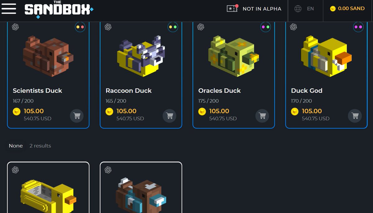 luissierra566's tweet photo. @TheSandboxGame There are 6 Ducks for sale!! https://t.co/Oq0cvx0abk