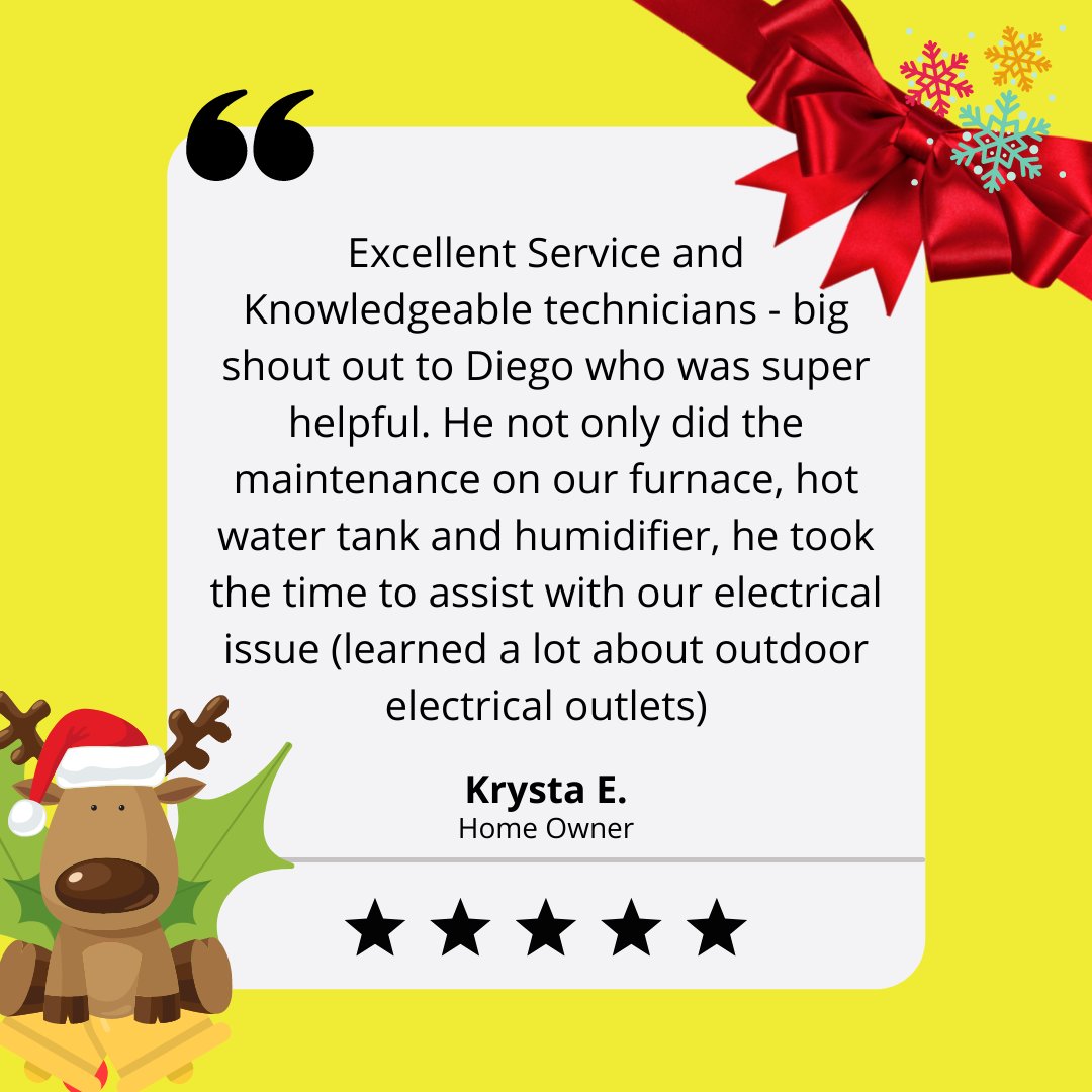 Sharing this great feedback from our lovely client Krysta to our service expert Diego! Love this!

#happycustomer #happyclient #satisfied #peaceofmind #satisfactin #wowservice #albertaindoorcomfort #yyc #bhfyp