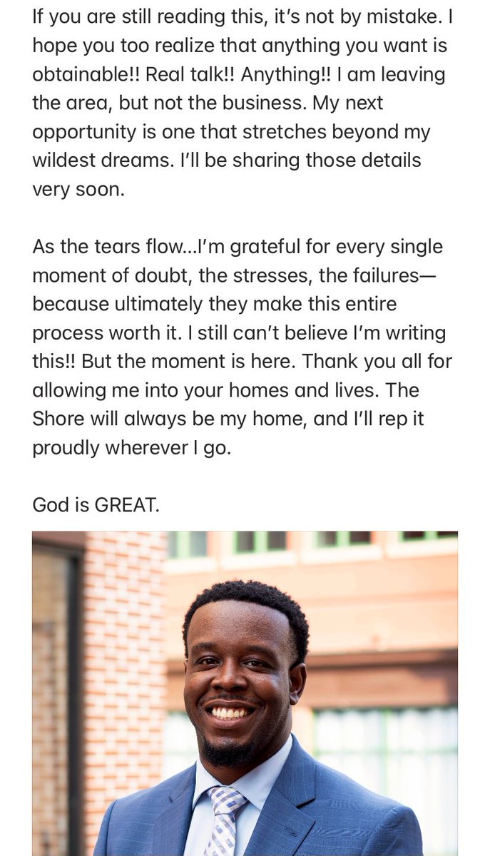 TrayABC11's tweet photo. THANKFUL. 🙏🏾

I cannot begin to express my gratitude towards my hometown of Salisbury— &amp; all of Delmarva.

It’s been 8+ years of everlasting memories &amp; unforgettable times.

My last day at 47abc is Dec. 30th, I look forward to sharing my next move soon.

Love forever, Travon. ❤️ https://t.co/m4sItddWf5