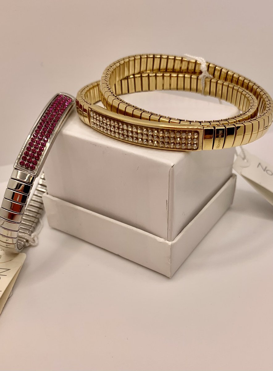 GoldexJewelry's tweet photo. Special Holiday #Jewelry Deals: Steel Stretch #Bracelets from Italy, Silver-tone w/pink stones $55, Gold-tone Wrap w/ clear stones $120. #jewelrysale #sgv #XmasGift #XmasGiftIdeas https://t.co/d2sCw6EwR5