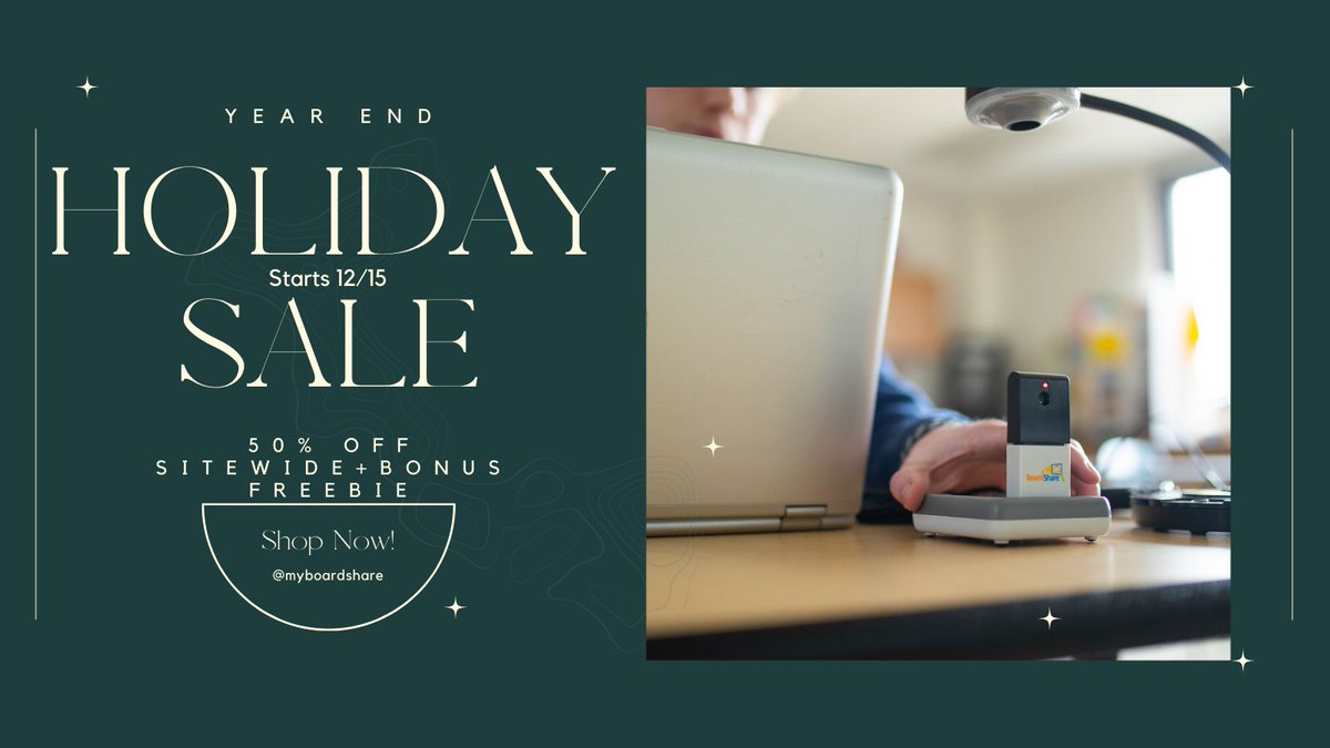 Holiday season is here and so is our sale! Get 50% off Sitewide. #BoardShare #EdTech #Education #Learning