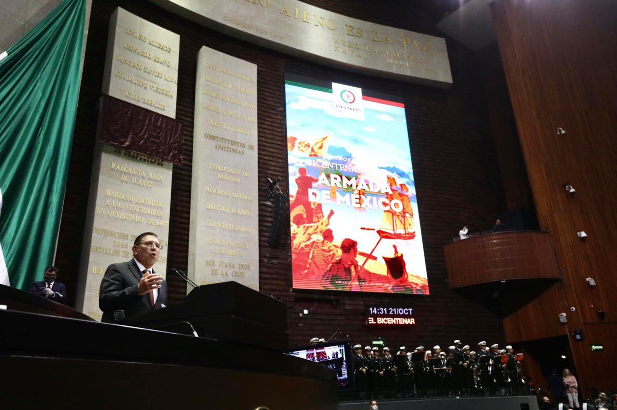 jaime_martinezl's tweet photo. Hoy clausuramos el #PrimerPeriodo ordinario de sesiones en la @Mx_Diputados, en el cual aprobamos inscribir en el muro de honor "2021 Bicentenario de la #ArmadaDeMéxico".
¡Las y los diputados reconocemos el honorable trabajo que realiza nuestro pueblo uniformado! 🇲🇽 https://t.co/ef1eGVj7yu