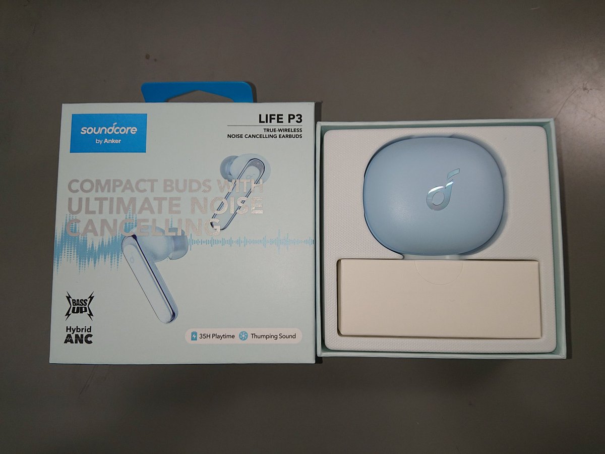 disneyandtrain's tweet image. 愛用していたANKERのSoundcore Liberty Air 2を川に流してしまったので、8月に発売されたSoundcore Life P3を買ってみました！届いたばかりなので使い心地はこれからの楽しみですが、見た目や色で既に満足しています。なくさないように大切に使います！笑
#frontale