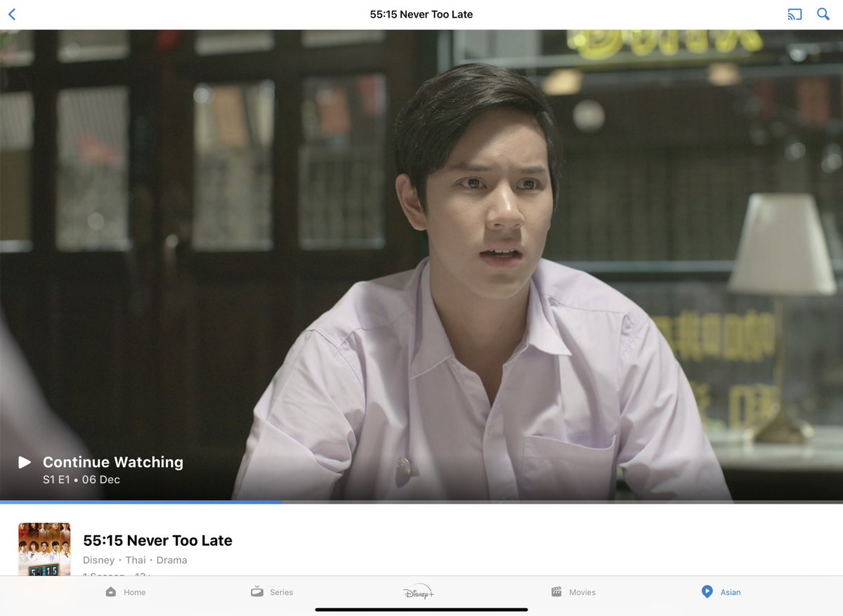 KomsakAddams's tweet photo. ดูใบหน้าและลีลาของเราสิคะ กำลังแสดงออกถึงความดีใจ Disney+ Hotstar คลอดคอนเท้นท์ซีรีส์เอเชียมาแล้วค่ะ ประเดิมด้วยซีรีส์ไทยเรื่อง 55:15 Never Too Late เราจะได้เปิดเพื่อเจอนุ้งนนน กรภัทร์เวลาคิดถึง ถ้าดูผ่านมือถือ/ไอแพด สังเกตคำว่า Asian ตรงมุมขวาล่างได้เลยค่ะ #DisneyPlusHotstarTH https://t.co/wsWTpJt8ox