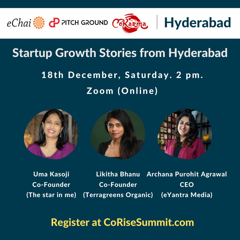 eChaiVentures's tweet photo. Startup Growth Stories from Hyderabad (Online)
๐๏ธ Uma Kasoji (The star in me)
๐๏ธ Likitha Bhanu (Terra Greens Organic)
๐๏ธ Archana Purohit Agrawal (eYantra Media)
Visit: https://t.co/j0y5VtyOTm
#eChaiNetwork #Hyderabad #Startups https://t.co/ghD3fWTS0Z