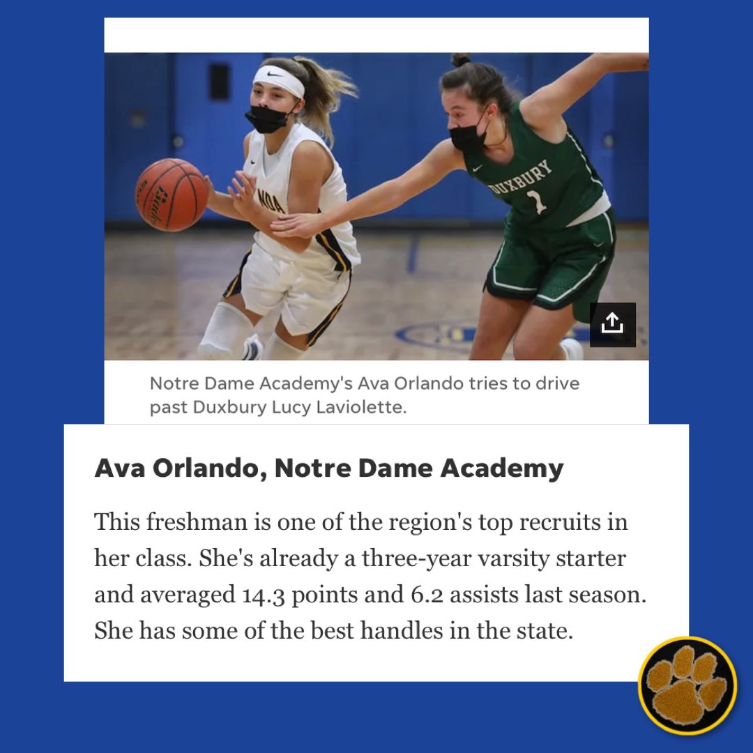 NDAgirlshoops's tweet photo. Thank you @sports_ledger for recognizing Senior @__avafoley &amp; Freshman @AvaOrlando3 in players to watch this season🙌 @ndaathletics https://t.co/wm5xZvKcom