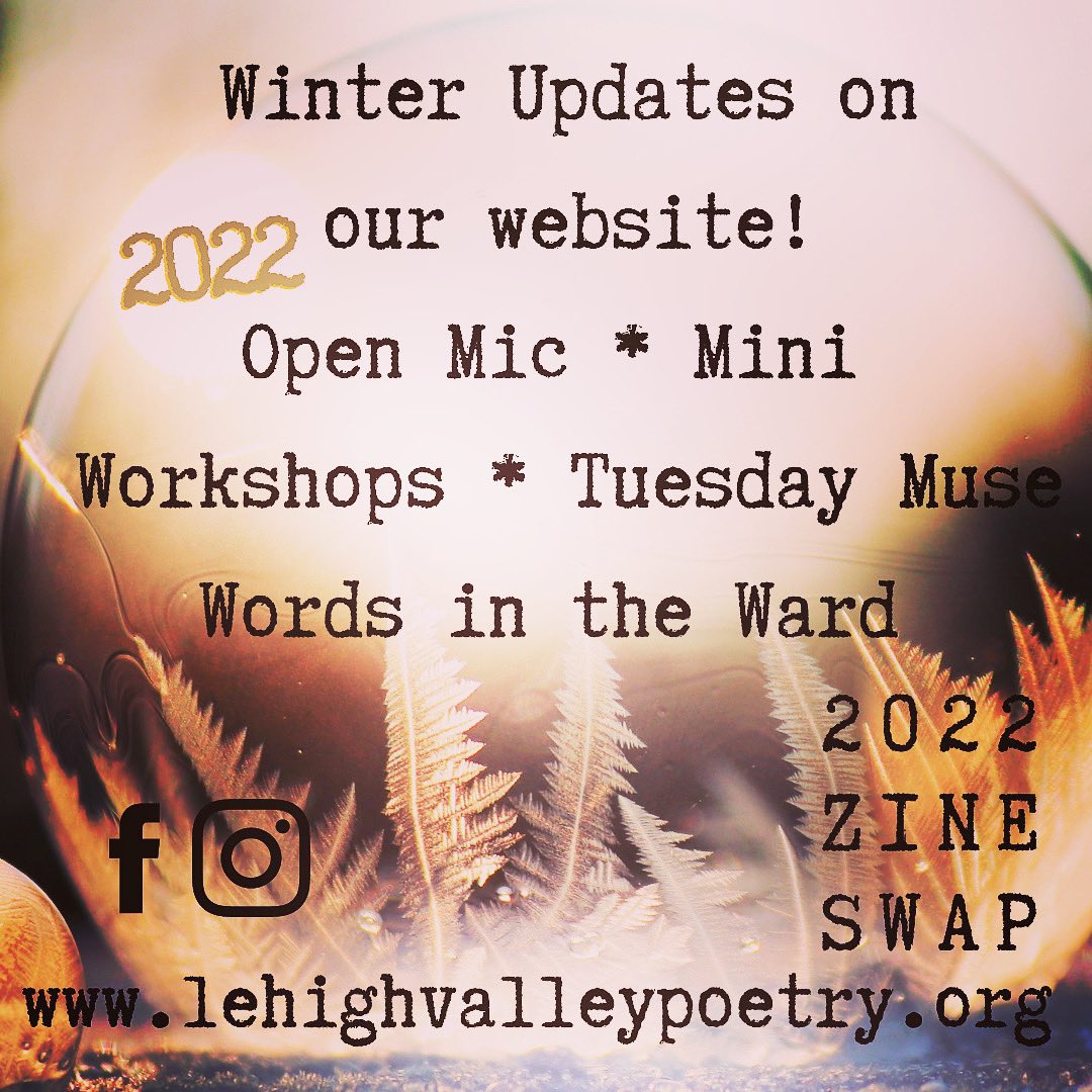 elynnalexander's tweet photo. Lehigh Valley Poetry updates- virtual open mic, zine swap, more. https://t.co/kUXRKo4Q5g #lehighvalleypoetry #virtualopenmic https://t.co/L8wYJOYImH