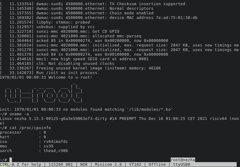 OrangeCMS's tweet photo. Welcome to u-root! \o/

>>>>> WE SUCCESSFULLY BOOTED UP! <<<<<

#oreboot -> #RustSBI -> #Linux -> u-root https://t.co/8KK2fUzTAm