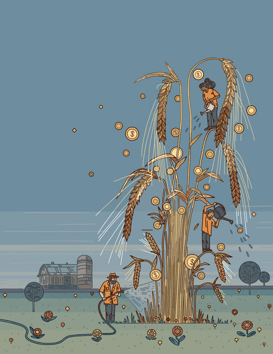 A cover illustration for Barley Bin. I really enjoyed getting to do this Jack and the Beanstalk illustration for this project and am excited to share it with you!

Thanks again to Brent Morrison for the assignment and being a fantastic art director to work with!