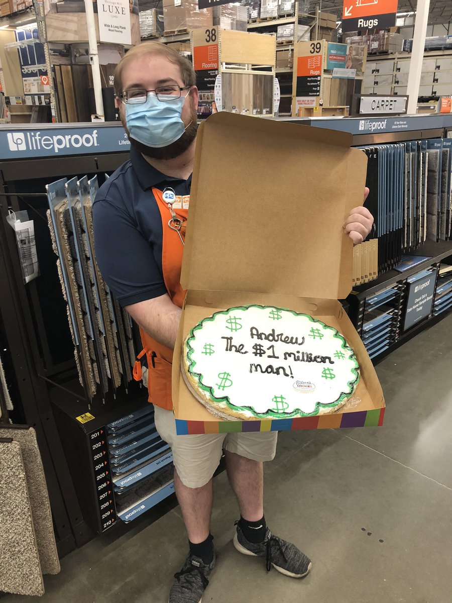 Help me in 🎉congratulating🎉 flooring specialist Andrew who has $1 million in sales this year! Awesome job rockstar!! Keep up the amazing work!! #2211Proud <a href="/ryanfox_5024/">Ryan</a> <a href="/mjgolf74/">Mike Jones</a> <a href="/JohnnyTBush/">john</a> <a href="/DanielMooreTHD/">Daniel Moore</a> <a href="/THDTHEHODGE/">Tim Hodges</a> <a href="/JeremyHallTHD/">Jeremy Hall</a> @KTO_THD