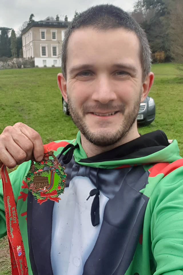 Bib number 1 for <a href="/JollyRuns/">Jolly Running</a> Escot Christmas Marathon 😎 A tough course but enjoyed (nearly) every minute of it! How often do you get the chance to slide your way to the finish in a marathon?! Marathon 22 bagged and time to start planning 2022. 
<a href="/swrr_exeter/">SWRR</a> <a href="/runners_blue/">Blue Light Runners #ThankYouNHS</a>