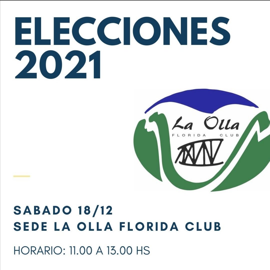 Este sábado 18 de diciembre te esperamos de 11 a 13 hs en nuestra Sede para elegir entre todos los socios a la nueva directiva.
Vamo La Olla 🇸🇱
 A seguir creciendo