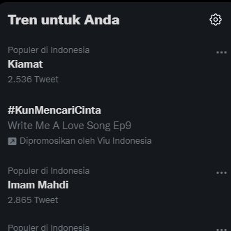 Cowntold's tweet photo. ngeri bgt trendingnya wkwk 
Kiamat
Imam Mahdi https://t.co/i9zA1MLxMc