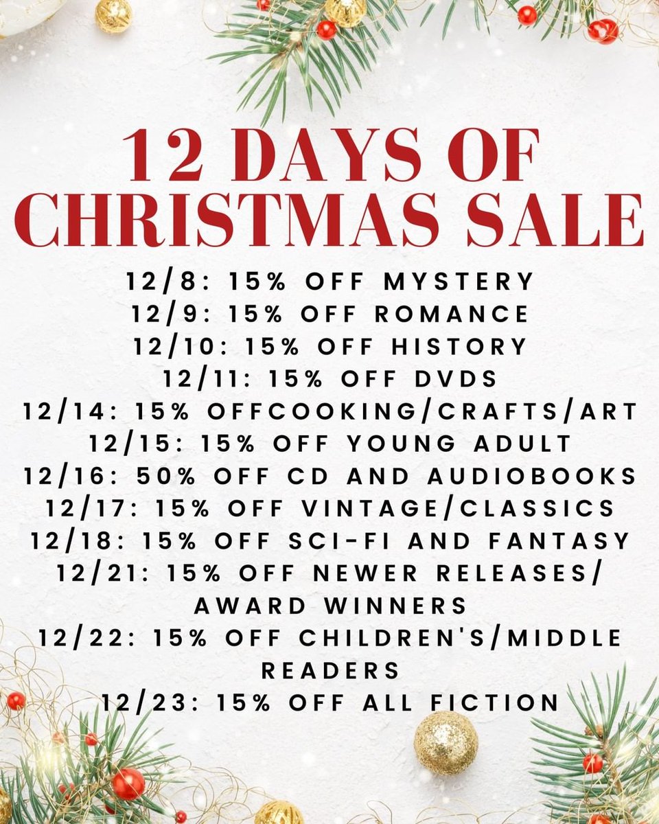 BeavertonLib's tweet photo. Do your holiday shopping at #TheBookCorner and support @BeavertonLib! They're open Tue - Sat and they're just across the park from the main library. And they have this fun sale going on! 📚🎁🛍️ https://t.co/mIH3OgFRpi https://t.co/41o5t91p9U