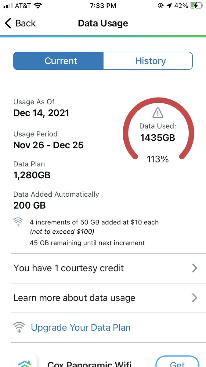 phogan_'s tweet photo. @LoriHogue4 @khacterina @CoxHelp @CoxComm how do i go from using 355gb in a month, to 551gb in a month, to 943gb in a month, to over 1400+gb in under 3 weeks??? my GF and i haven’t changed any of our normal routines of watching TV/shows. all of a sudden i’m over my data limit this badly???? How? @coxhelp https://t.co/rnk6Pv0LN2