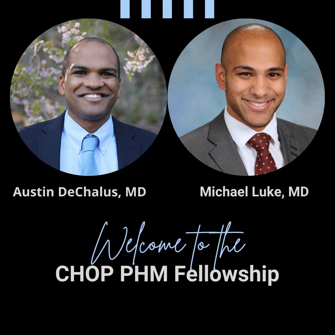 Chris Bonafide, MD, MSCE (he/him) (@chris_bonafide) on Twitter photo We couldn’t be more excited to welcome rising stars Drs. Austin DeChalus and Michael Luke to CHOP and the incredible <a href="/PHMFellowships/">PHM Fellowships</a> community! <a href="/tenneysoeiro/">RebeccaTenney-Soeiro</a> @MichaelLukeMD <a href="/ASKGoldberger/">Andrew Kern-Goldberger, MD, MSCE</a> <a href="/kdmaletsky/">Kristin Maletsky MD, MSEd</a> <a href="/rosie_tar/">Rosie Tarnowski</a> <a href="/EvanDaltonMD/">Evan Dalton, MD, MSHP</a> <a href="/CHOP_CPCE/">CHOP_CPCE</a> We couldn’t be more excited to welcome rising stars Drs. Austin DeChalus and Michael Luke to CHOP and the incredible <a href="/PHMFellowships/">PHM Fellowships</a> community! <a href="/tenneysoeiro/">RebeccaTenney-Soeiro</a> @MichaelLukeMD <a href="/ASKGoldberger/">Andrew Kern-Goldberger, MD, MSCE</a> <a href="/kdmaletsky/">Kristin Maletsky MD, MSEd</a> <a href="/rosie_tar/">Rosie Tarnowski</a> <a href="/EvanDaltonMD/">Evan Dalton, MD, MSHP</a> <a href="/CHOP_CPCE/">CHOP_CPCE</a>
