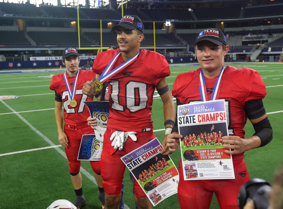 TexasHSSI's tweet photo. Grayson Rigdon, Strawn storm past Motley County in battle of undefeateds for 1A/Six-Man DII Texas high school football state championship #txhsfb https://t.co/lLl4FI6oTg https://t.co/iHXQtiHngP