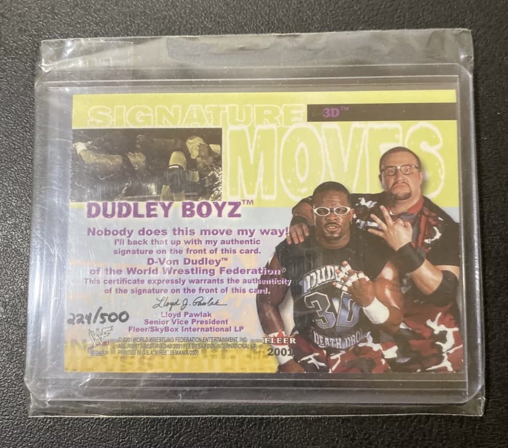 Axel_Foley13's tweet image. Underrated On Card Autos #’d/500 from @bullyray5150 and @TestifyDVon WWF Fleer WrestleMania and Raw is War sets have some legendary autos including the first on-card autograph of @steveaustinBSR! #3D #wassssup #dudleyboyz #HOF #thehobby