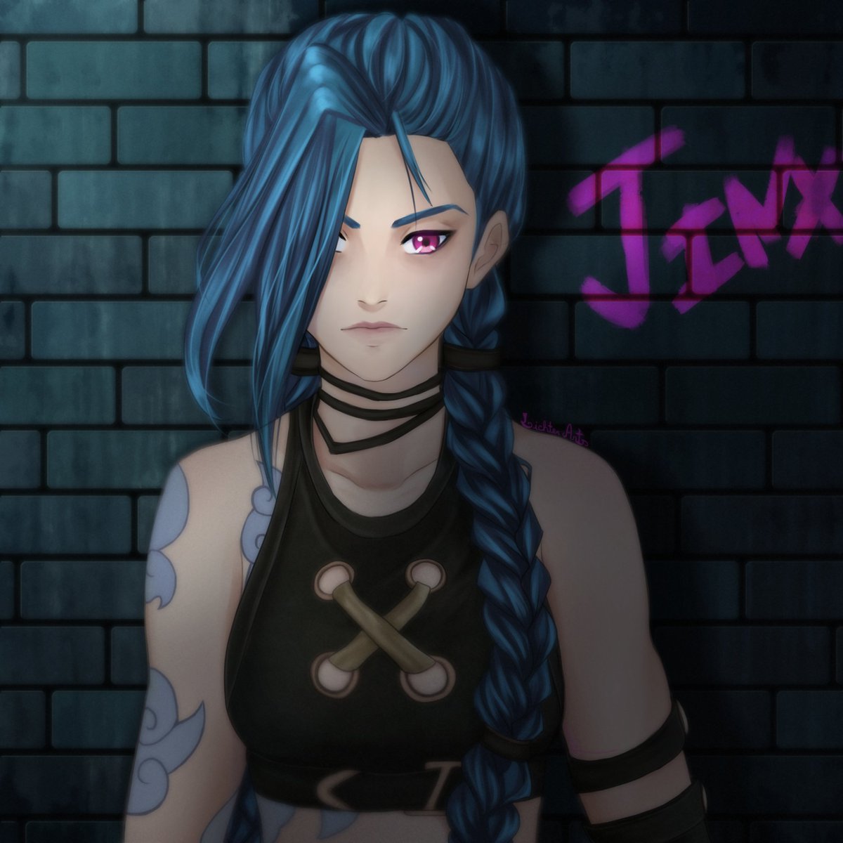 Eu adorei a Jinx, vontade de abraçar, dar amor e acompanhar na terapia.

#arcane #arcanefanart #jinx #jinxfanart #desenhodigital #illustration