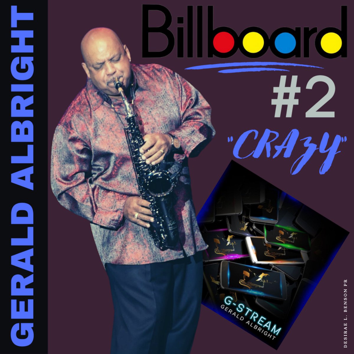 GAAlbright's tweet photo. It’s a wonderful Wednesday! I am overjoyed with this chart position! Thank you! G #CRAZY
#GeraldAlbright #Billboard #DecemberVibes #Crazy #Chart #GreatPosition #MusicMoves #ThankYou #Grateful #Saxophone #MusicHeals #Radiowaves #Congratulations #DesiraeLBensonPR https://t.co/yBb5pVqhpa