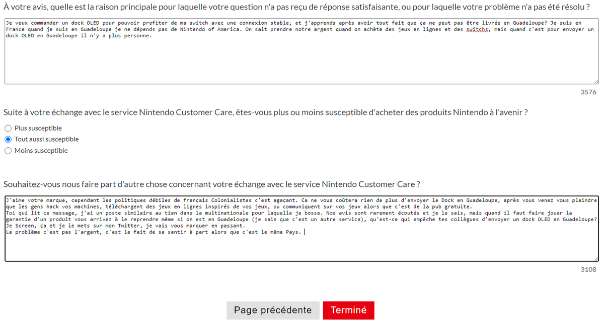 Tobey971's tweet photo. Incapable d'envoyer un Dock OLED en Guadeloupe... Bravo Nintendo, j'espère que vous allez finir par le mettre en vente autre part. @NintendoFrance  #DockOLED #NintendoSwith #lavie #Guadeloupe #Livraison #Jeuxvideos #NPK #pourvuquecachange #jeveuxmondockOLED https://t.co/x1T2nJTPMi