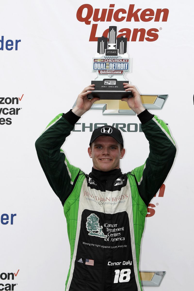 detroitgp's tweet photo. Wishing @ConorDaly22 a Happy Birthday from #DetroitGP! To celebrate, we go way back to Conor's best career @INDYCAR finish with a 2nd place run on Belle Isle in the 2016 @Chevrolet #DualInDetroit! #HBD #WBW https://t.co/HiSWyL9eLA