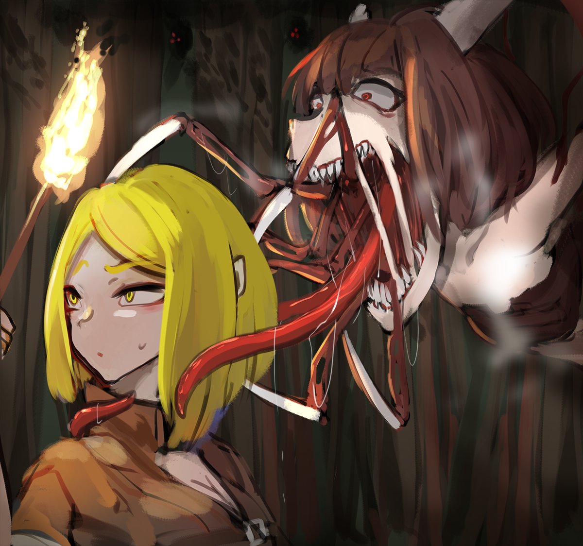 キリタン6:Hunt
冒険者:この森は以前こんなに暗いじゃなかったぞ...昼なのに何だこの暗さ、そう思わない?...ボブ?...ボブ話聞いた?あれ? 