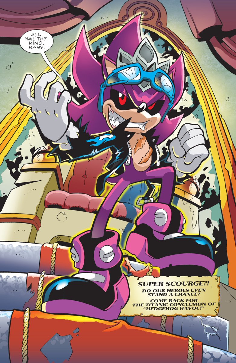 ScourgePics's tweet photo. Super Scourge time! All hail the king, baby!
From Issue 195 by Ian Flynn and Tracy Yardley
#ArchieSonic #SonicTheHedgehog #Sonic #SonicComic #SonicComics #SonicArchie #ScourgeTheHedgehog #Scourge #SuperScourge https://t.co/90Ncf7lD8m