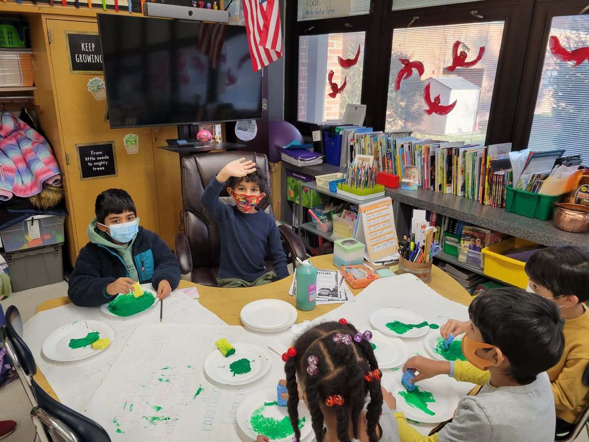 kimkatmenchu's tweet photo. A leader in the making! Akaash finished his painting and then ran the show as the children arrived to school and I greeted them! This is a true family where everyone helps each other succeed! @JayBilly2 #BFrocks #firstgradefamily https://t.co/S6MjrSfwtJ