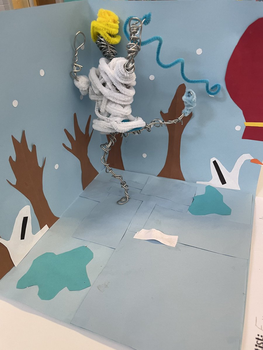 artwithMsFlo's tweet photo. Special thanks to @FairhillLibrary for displaying our fourth grade wire sculptures! Here we have a scientist, yoga instructor, snowboarder, and ballet dancer! @FairhillES https://t.co/2M1TLPffXB